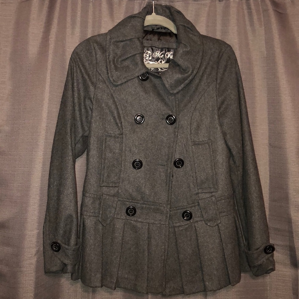 Grey peacoat